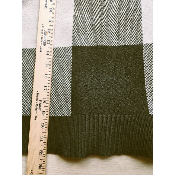 SWEATER-TAHARI-Forest Green-Plaid Square-Different Knits-Long Sleeves-Size Large - Picture 9 of 12